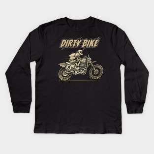 Dirty mototrcycle Kids Long Sleeve T-Shirt